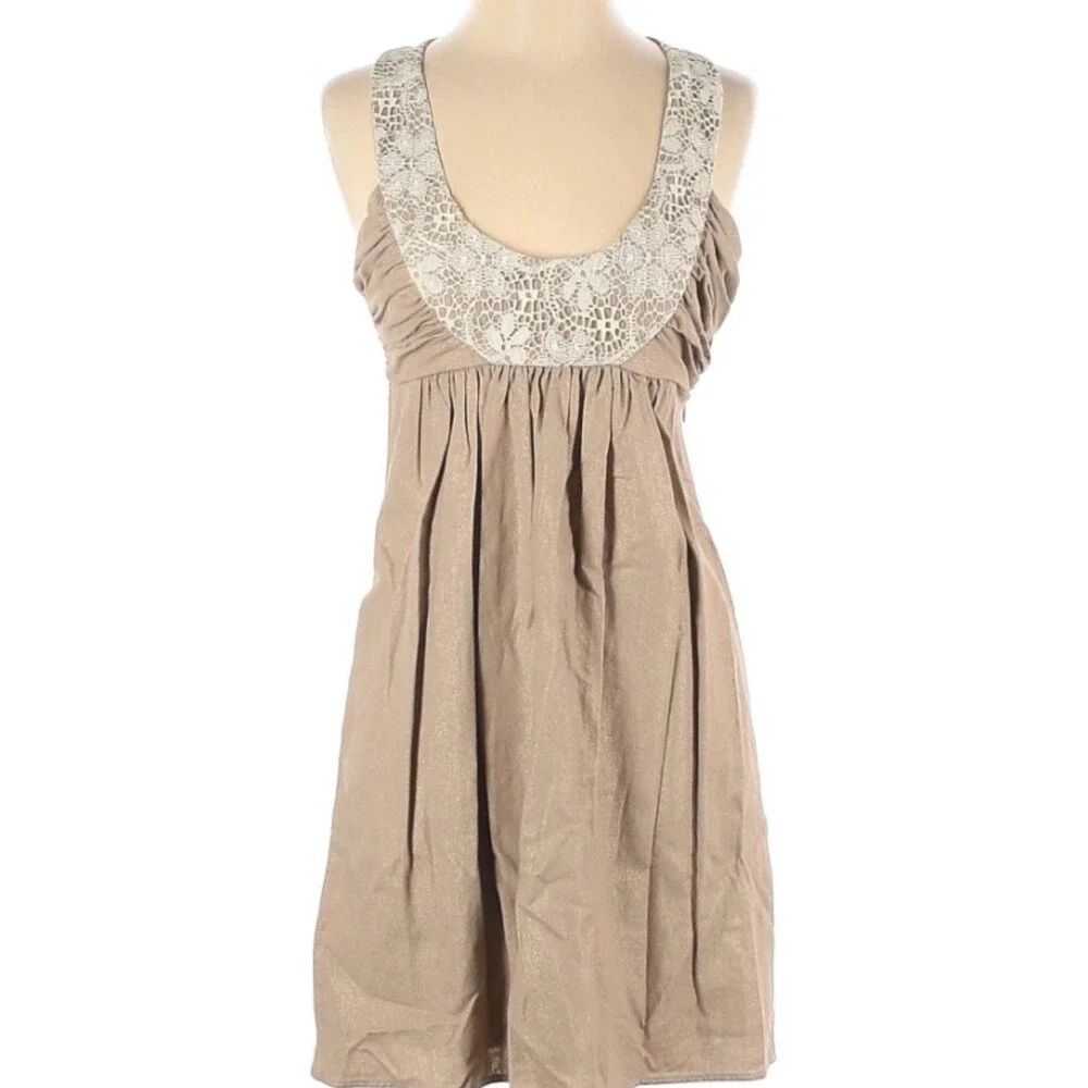 Molly NY Dress  linen Lace racerback fairy babydoll Romantic Minimal womens Sz 0